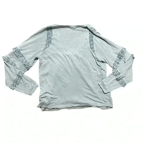 Anthropologie Tiny Frances Long-Sleeve Ruffled Top Embroidered S $118 - Picture 5 of 7